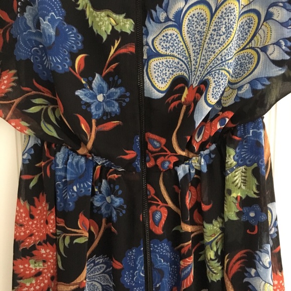 Alice + Olivia black floral print dress SIZE 2 - Picture 6 of 9